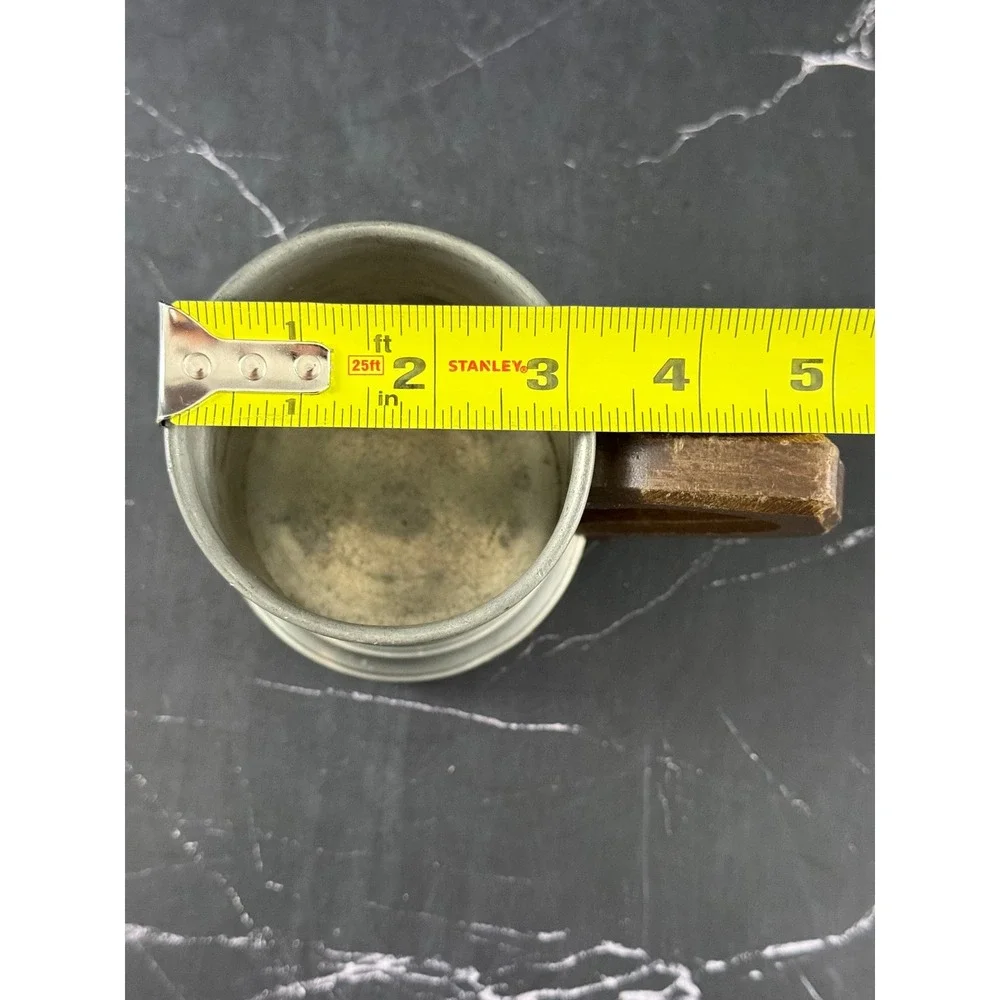VTG International Pewter Stein Tankard Wooden Handle 5 1/4in
